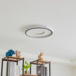 Plafón Lindby LED Edenia, blanco/negro, CCT, Ø 51 cm