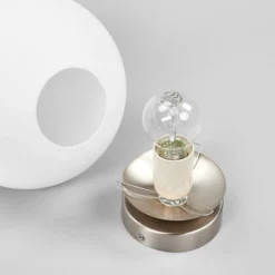 Plafón Lindby Lennie, blanco, cristal, Ø 20 cm, IP44, E27