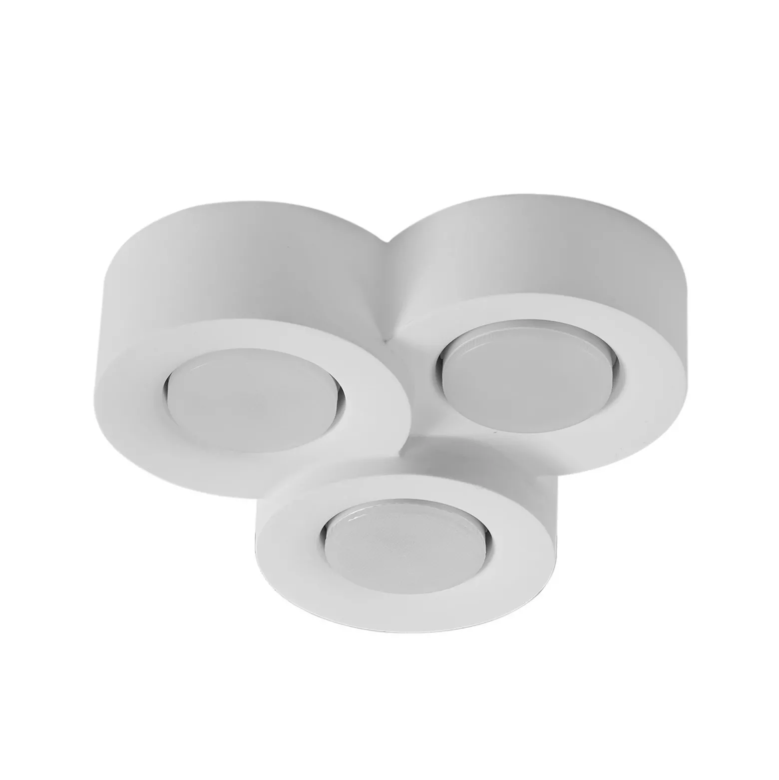 Plafón Lindby Levia, 3 luces, 26x24,5cm, blanco, escayola