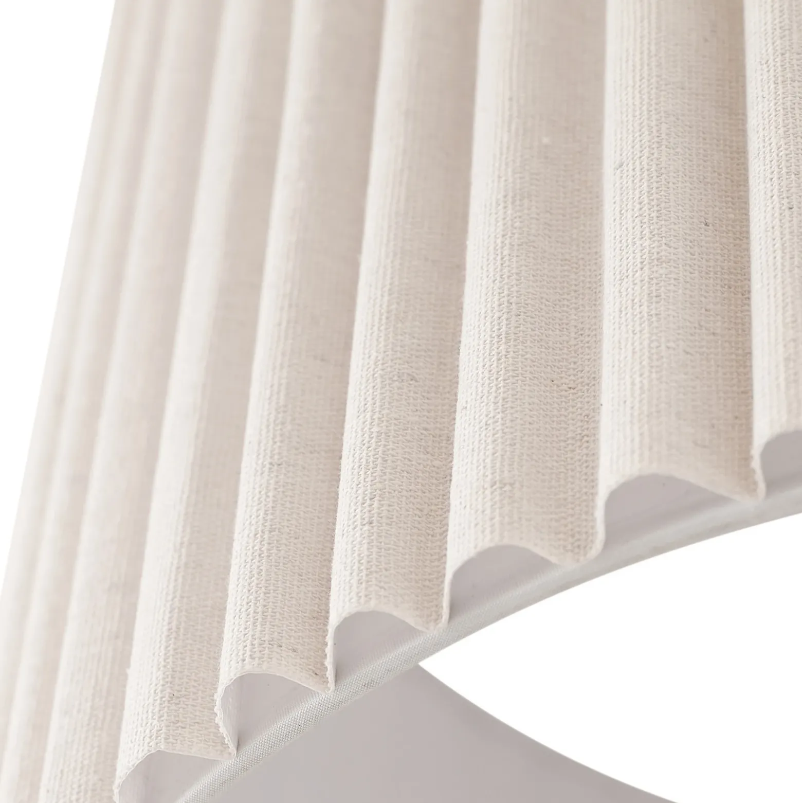 Plafón Lindby Libbie, Ø 45 cm, lino, color crema