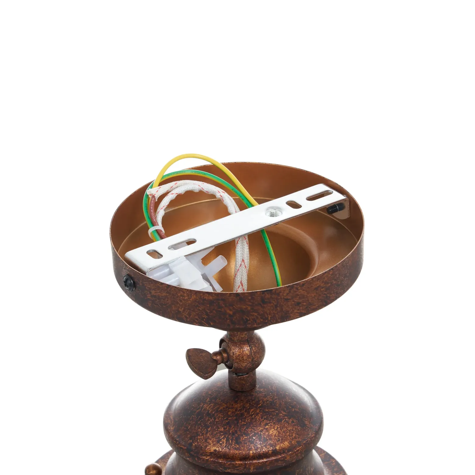 Plafón Lindby Louisanne, marrón, metal, Ø 35cm