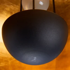 Plafón Lindby Lya, Ø 40 cm, negro-oro, metal