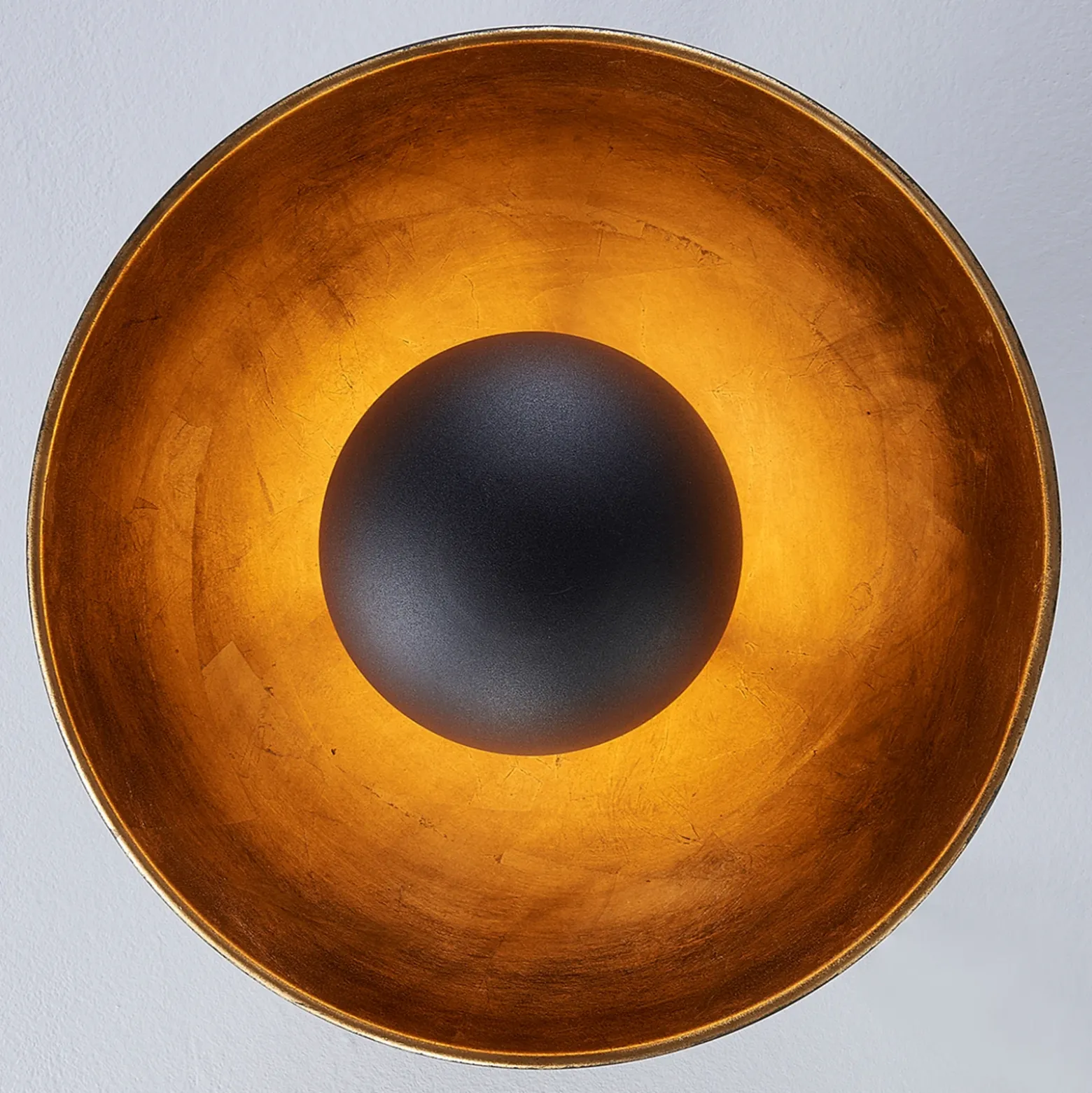 Plafón Lindby Lya, Ø 31 cm, negro-oro, metal, E27