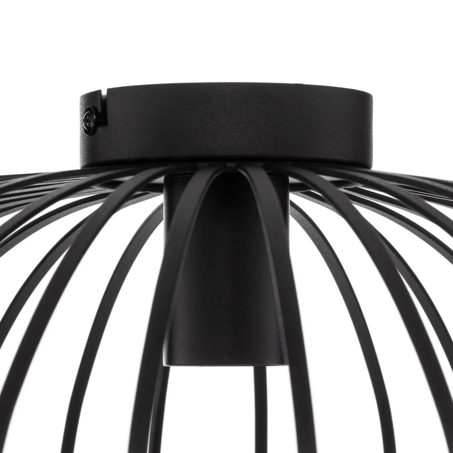 Plafón Lindby Maivi, negro, 50 cm, hierro, jaula