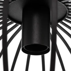 Plafón Lindby Maivi, negro, 50 cm, hierro, jaula