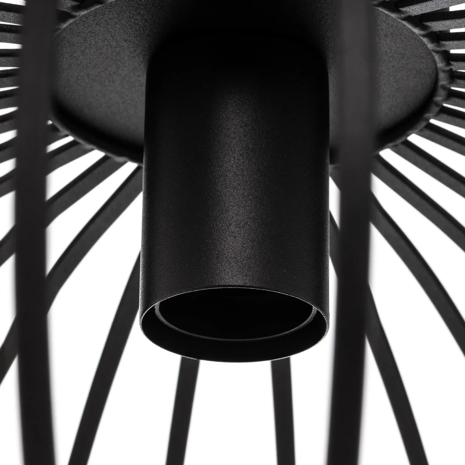Plafón Lindby Maivi, negro, 50 cm, hierro, jaula