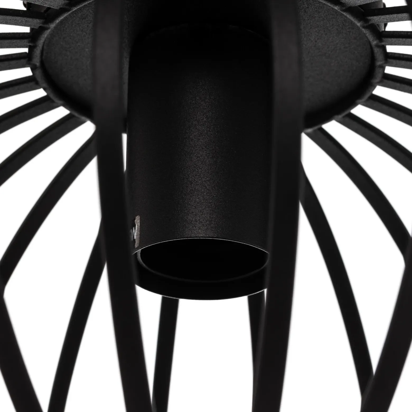 Plafón Lindby Maivi, negro, 30 cm, hierro, jaula
