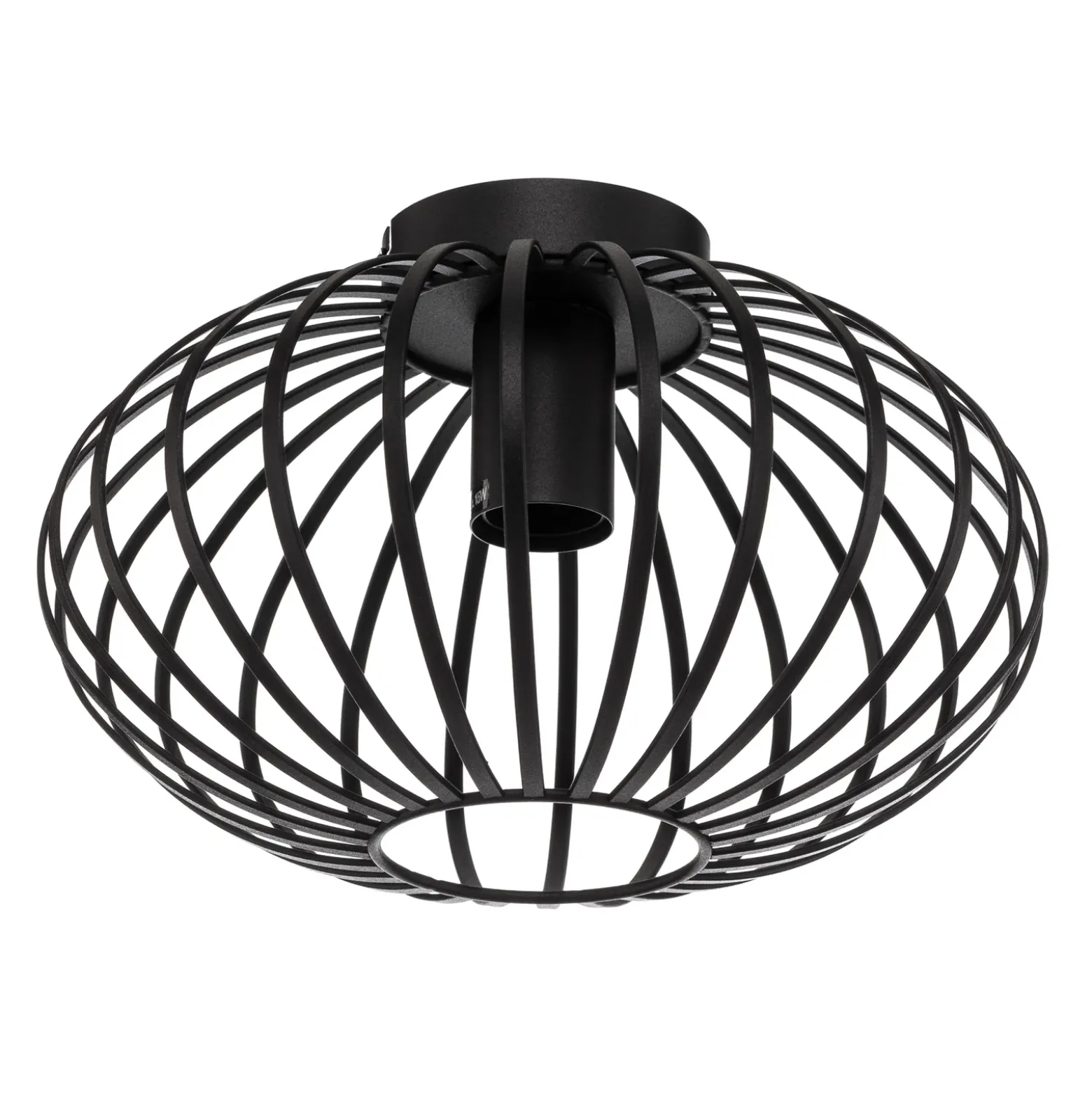 Plafón Lindby Maivi, negro, 30 cm, hierro, jaula