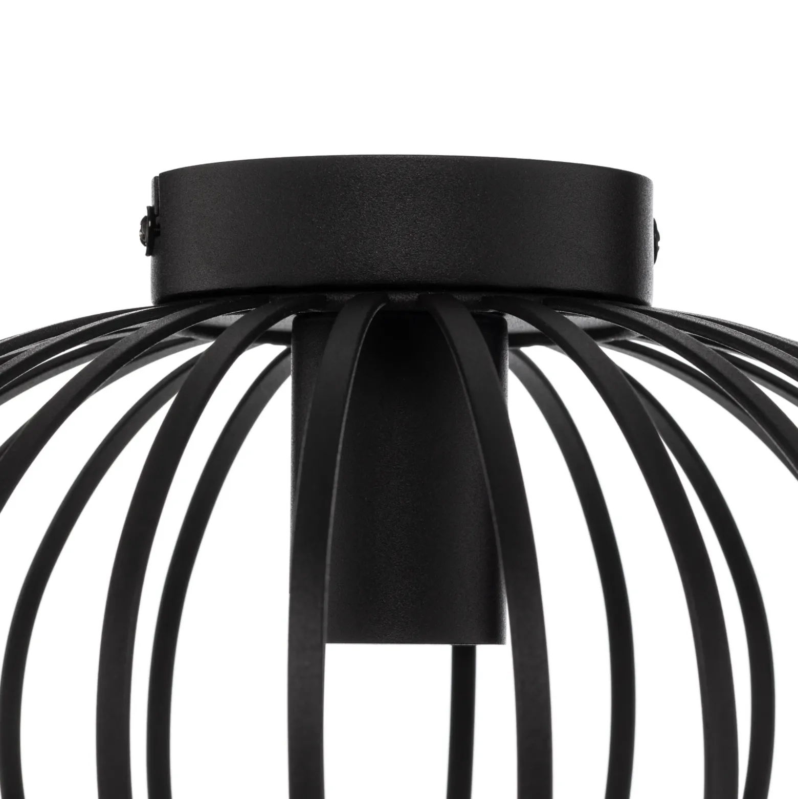 Plafón Lindby Maivi, negro, 30 cm, hierro, jaula