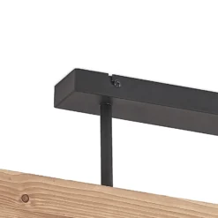 Plafón Lindby Malwin, GU10, 100 cm de largo, 6 luces, madera