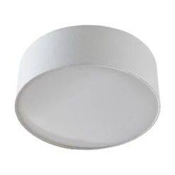 Plafón Lindby Mariat, blanco, lino, Ø 45 cm, E27