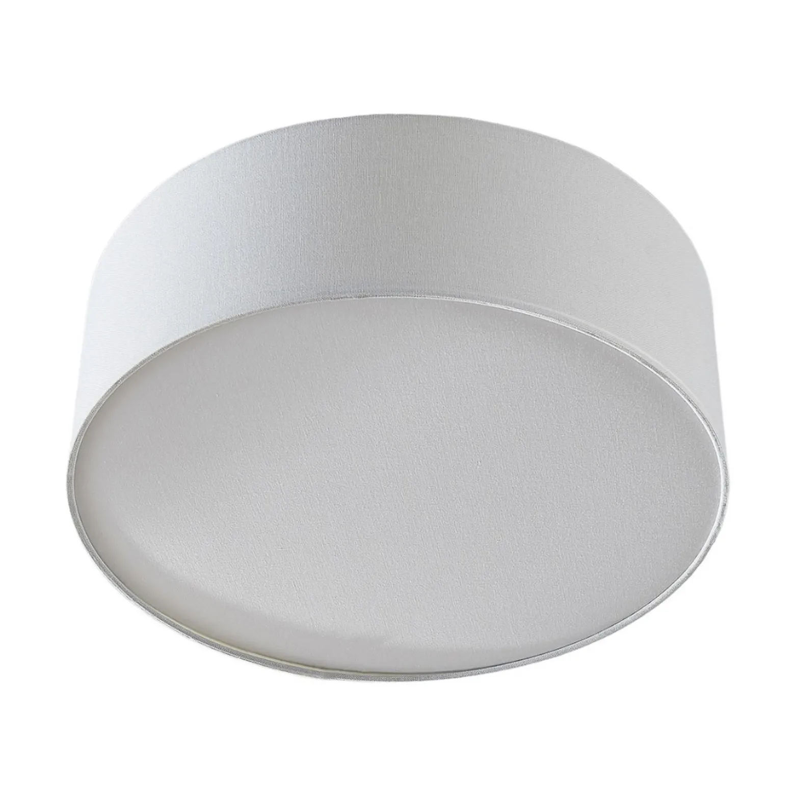 Plafón Lindby Mariat, blanco, lino, Ø 45 cm, E27