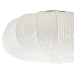 Plafón Lindby Marielle, Ø 55 cm, blanca, de tela, 3x E27