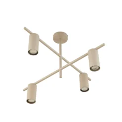 Plafón Lindby Marilou, beige, 4 luces, Ø 70 cm