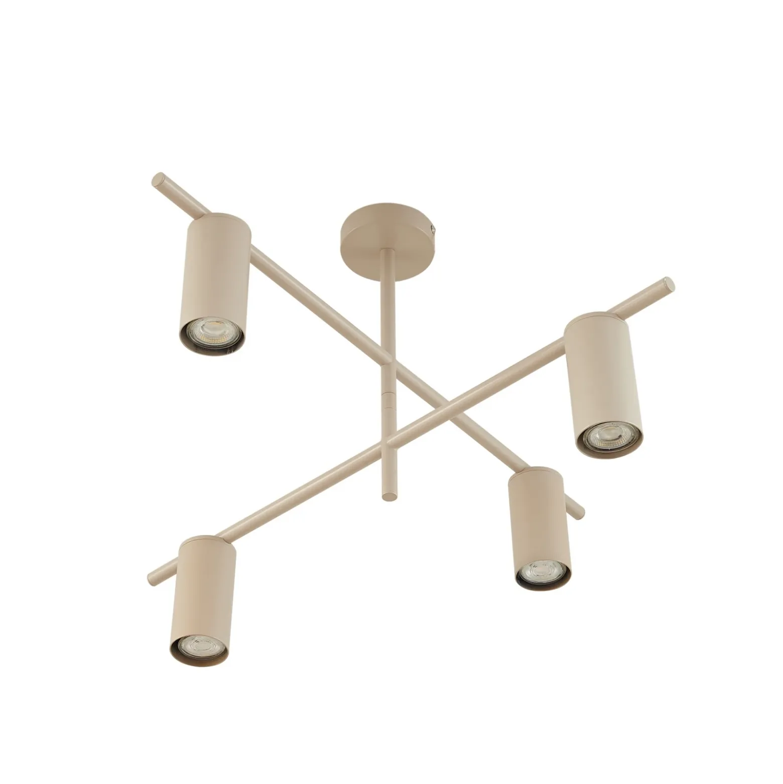 Plafón Lindby Marilou, beige, 4 luces, Ø 70 cm