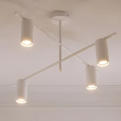Plafón Lindby Marilou, blanco, de 4 luces, Ø 70 cm