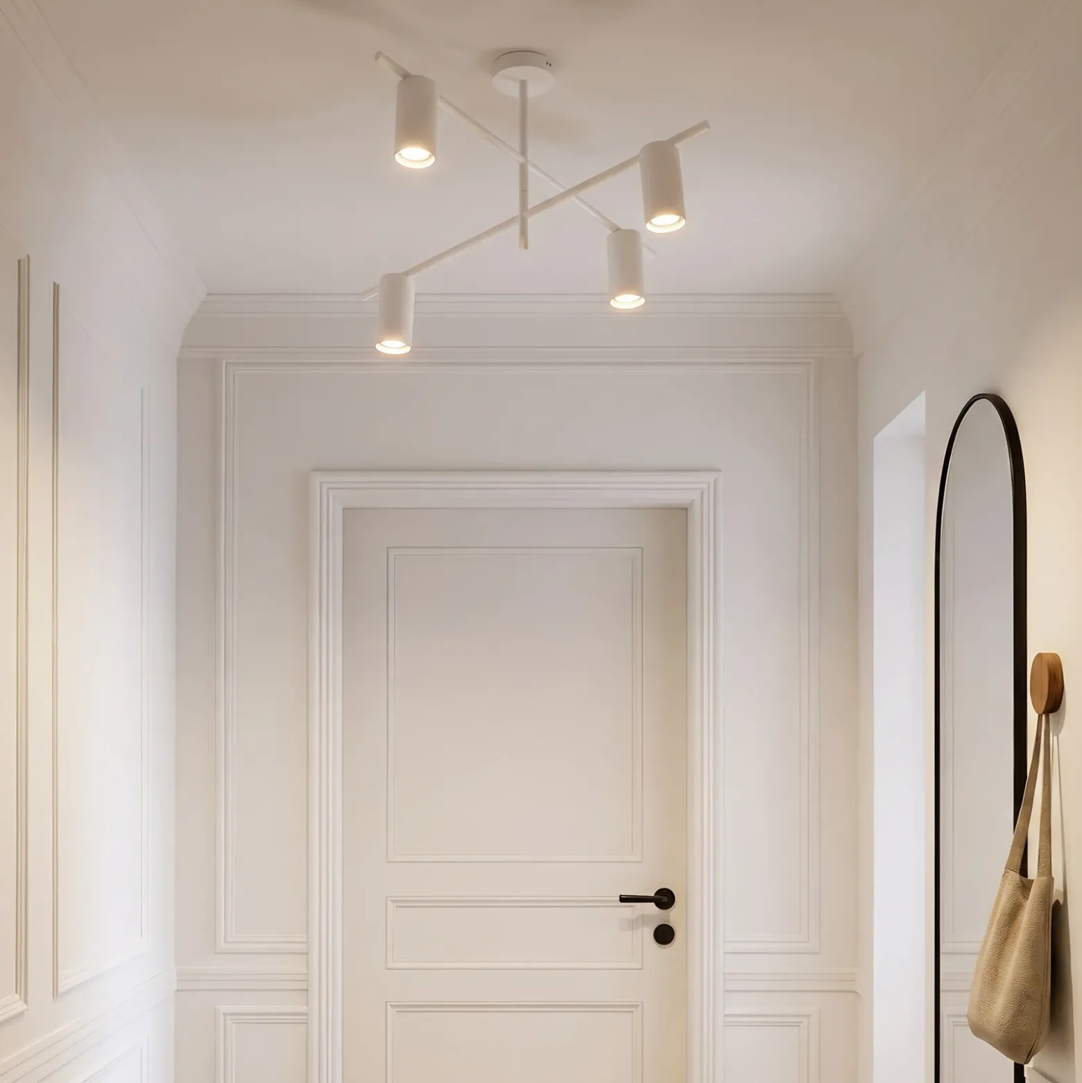 Plafón Lindby Marilou, blanco, de 4 luces, Ø 70 cm