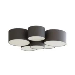 Plafón Lindby Maureka, 94 cm, 6 luces, textil