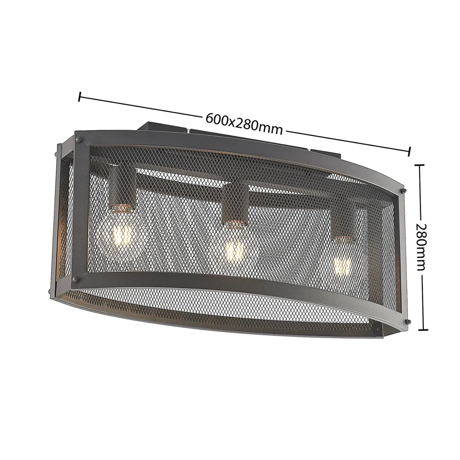 Plafón Lindby Mizgin con rejilla de 3 luces