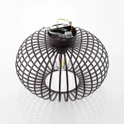 Plafón Lindby Nahele, marrón, metal, Ø 40 cm, E27