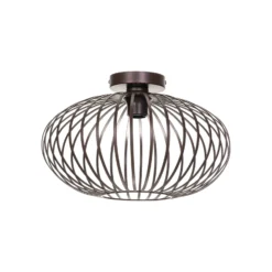 Plafón Lindby Nahele, marrón, metal, Ø 40 cm, E27