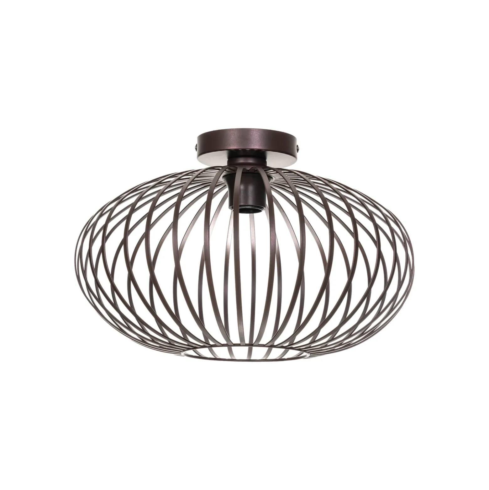 Plafón Lindby Nahele, marrón, metal, Ø 40 cm, E27