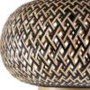 Plafón Lindby Nerys, negro, bambú, Ø 38 cm