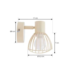 Plafón Lindby Piena, beige, 1 luz, metal, Ø 93.cm
