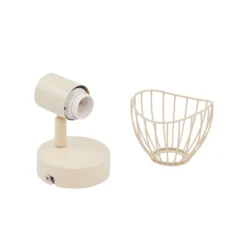 Plafón Lindby Piena, beige, 1 luz, metal, Ø 93.cm