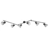 Plafón Lindby Piena, negro, 6 luces, metal, 150 cm