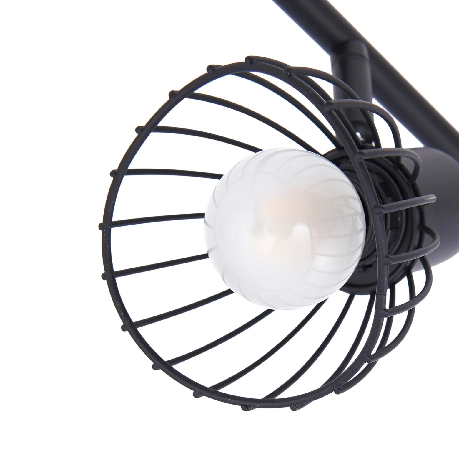Plafón Lindby Piena, negro, 6 luces, metal, 150 cm