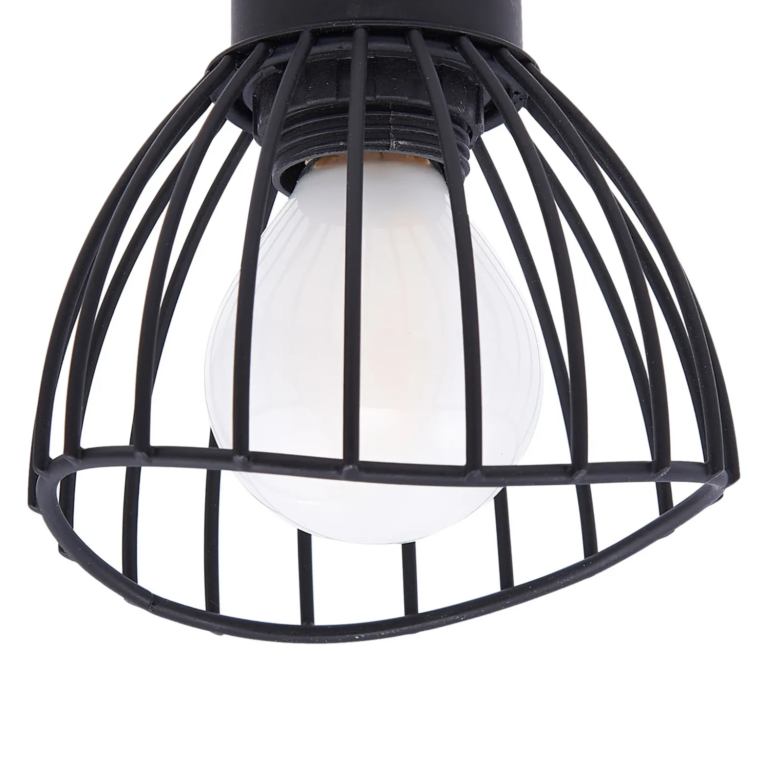 Plafón Lindby Piena, negro, 6 luces, metal, 150 cm