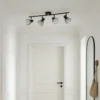 Plafón Lindby Piena, negro, 4 luces, metal, 70 cm