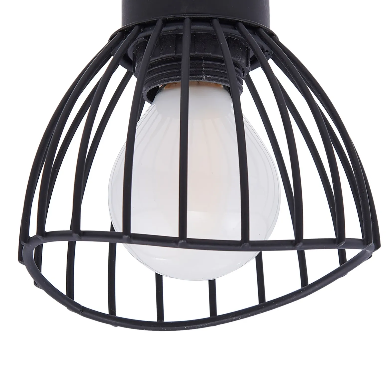 Plafón Lindby Piena, negro, 4 luces, metal, 70 cm
