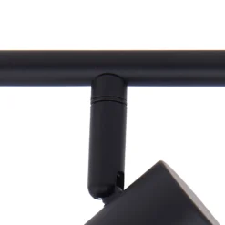 Plafón Lindby Piena, negro, 4 luces, metal, 70 cm
