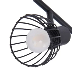 Plafón Lindby Piena, negro, 4 luces, metal, 70 cm
