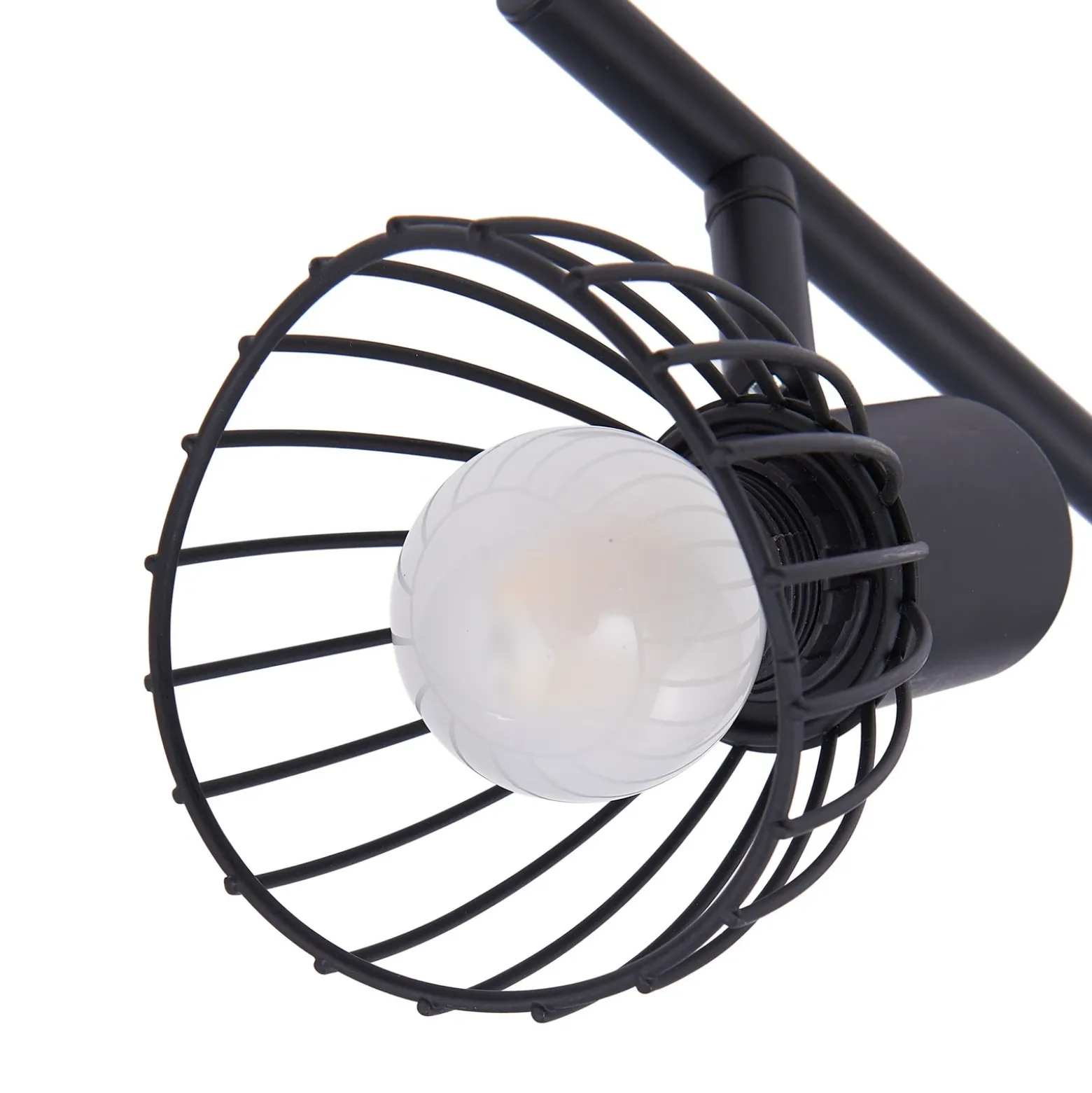 Plafón Lindby Piena, negro, 4 luces, metal, 70 cm