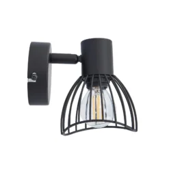 Plafón Lindby Piena, negro, 1 luz, metal, Ø 9,3cm
