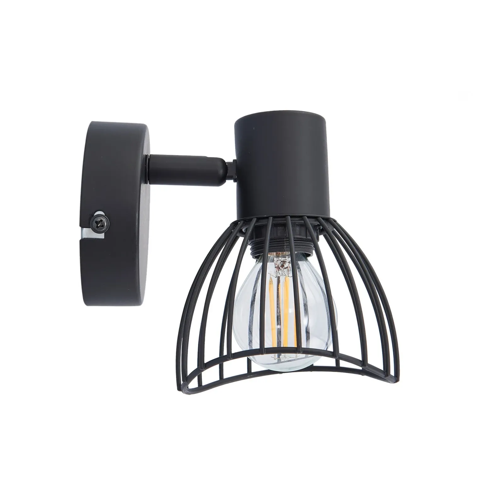 Plafón Lindby Piena, negro, 1 luz, metal, Ø 9,3cm