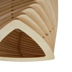 Plafón Lindby Sanza, 50 cm, madera, curvado