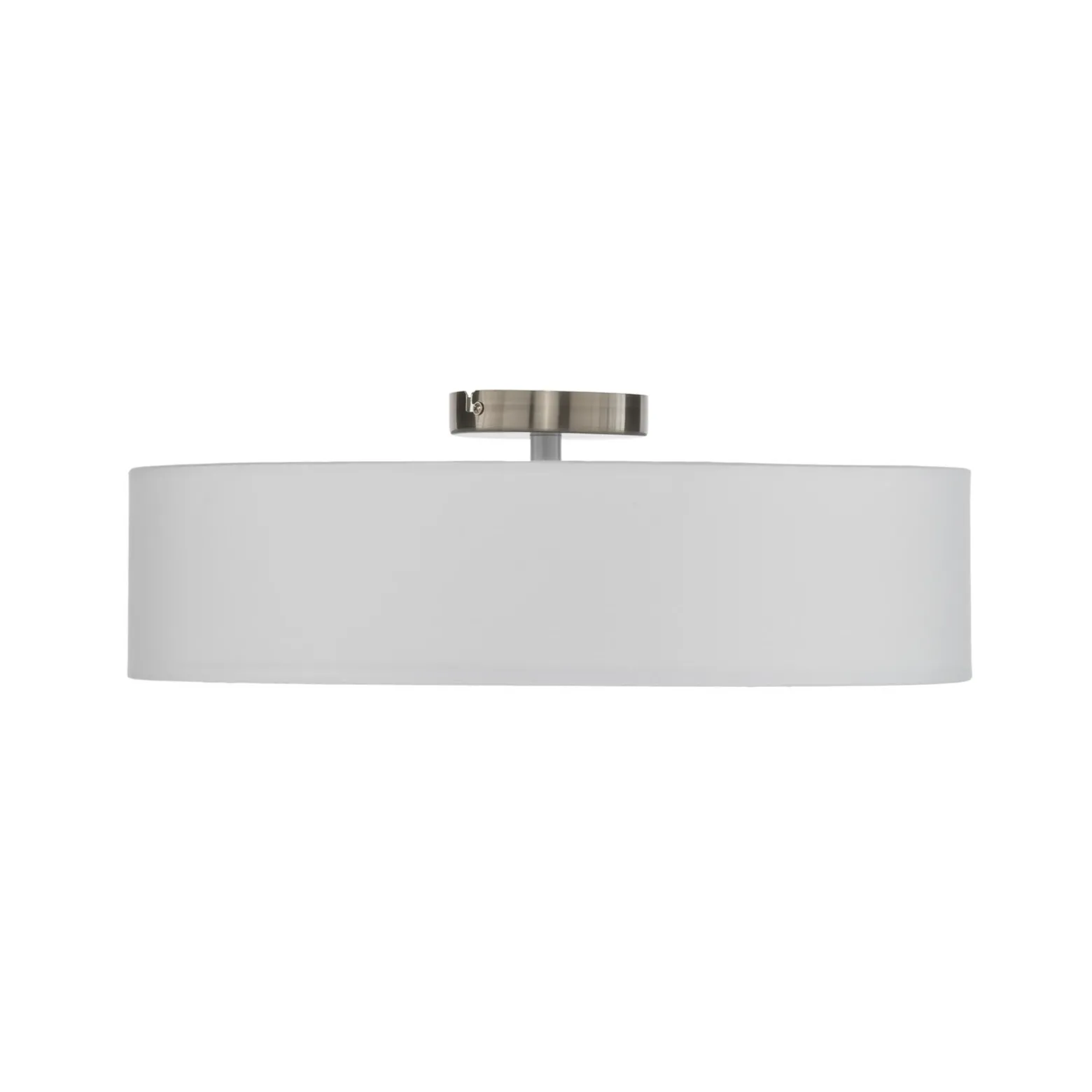Plafón Lindby Sebatin, Ø 50 cm, blanco, tela, E27