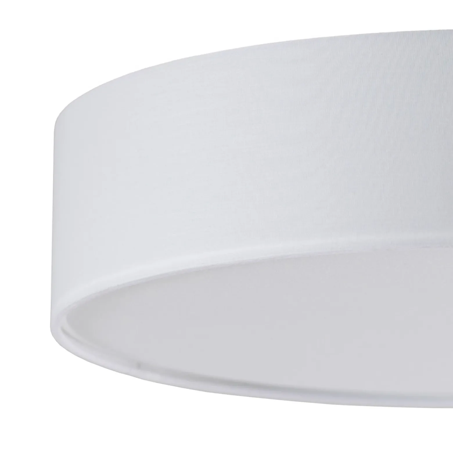 Plafón Lindby Sebatin, Ø 50 cm, blanco, tela, E27