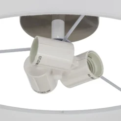 Plafón Lindby Sebatin, Ø 50 cm, blanco, tela, E27