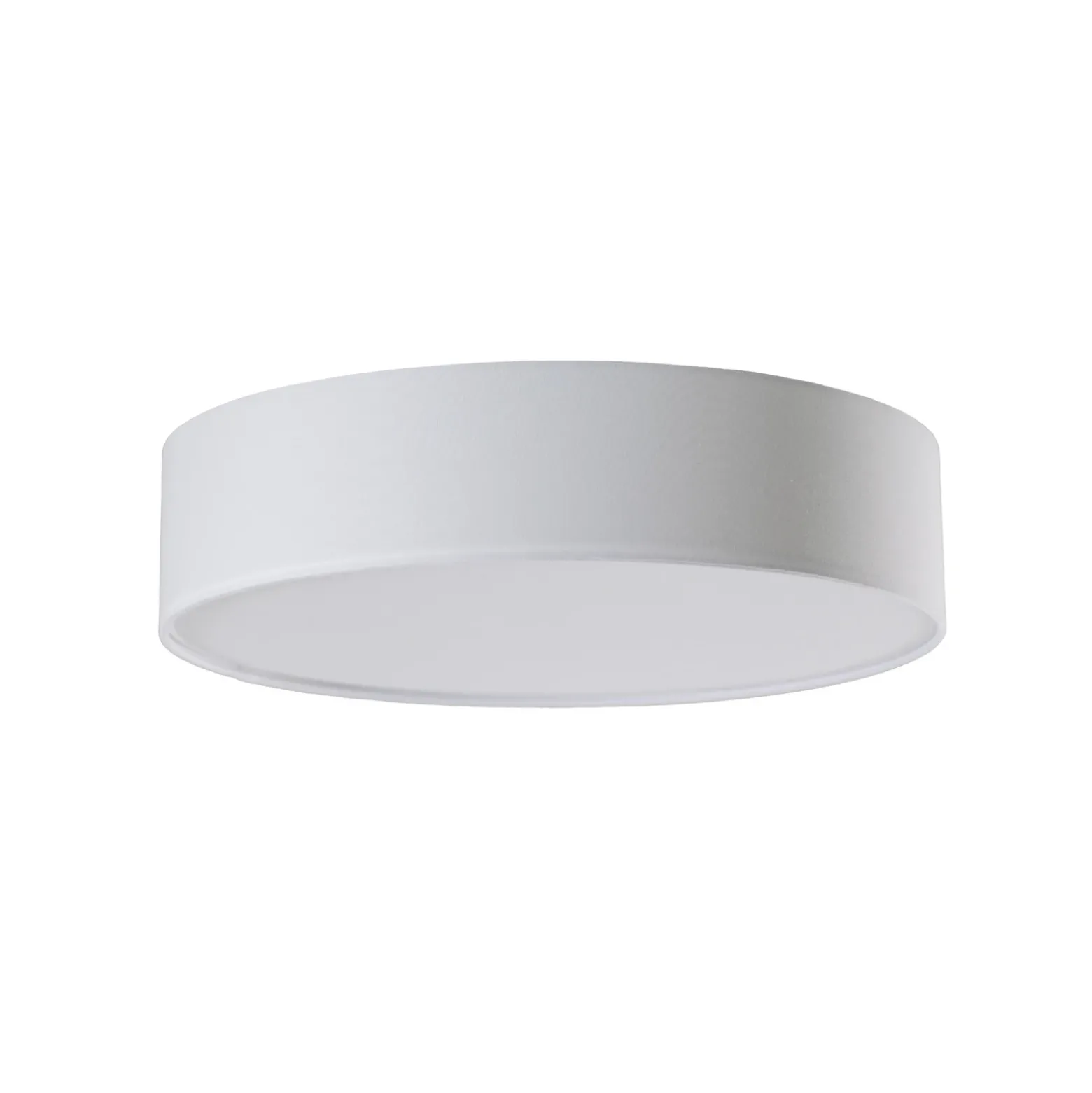 Plafón Lindby Sebatin, Ø 50 cm, blanco, tela, E27