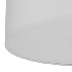 Plafón Lindby Sebatin, Ø 50 cm, blanco crema, tela, E27