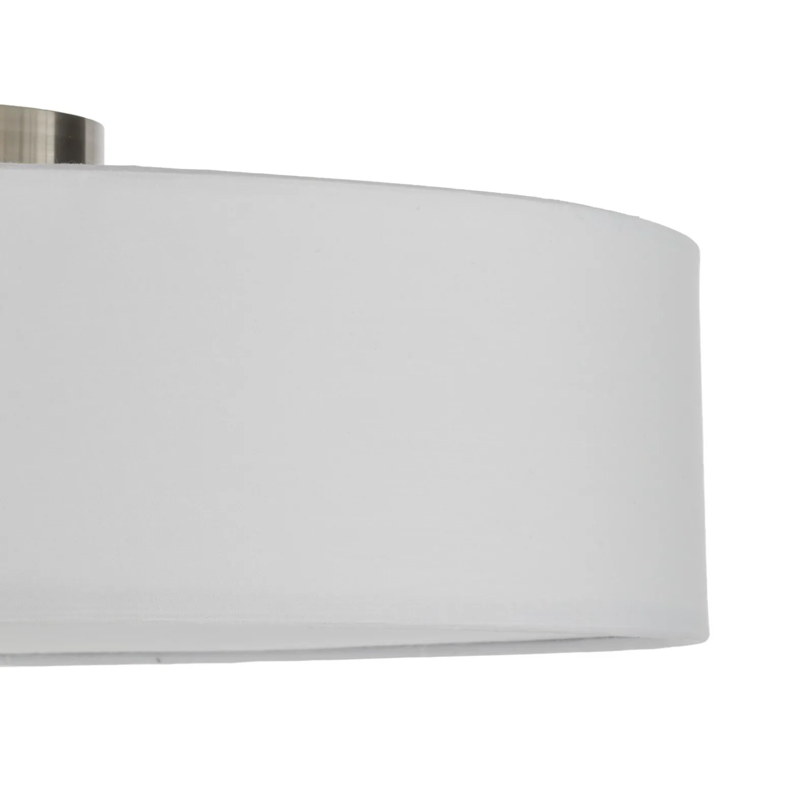 Plafón Lindby Sebatin, Ø 50 cm, blanco, tela, E27