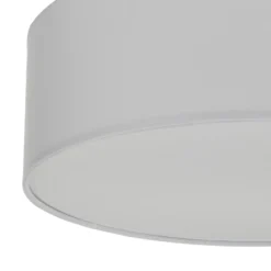 Plafón Lindby Sebatin, Ø 40 cm, blanco, de tela, E27