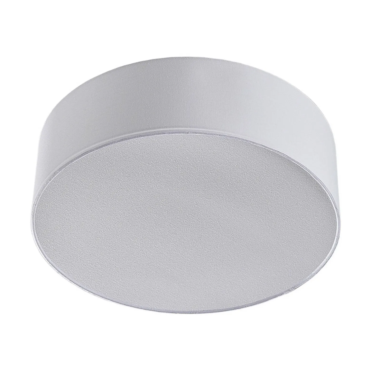 Plafón Lindby Sebatin, Ø 40 cm, blanco, de tela, E27
