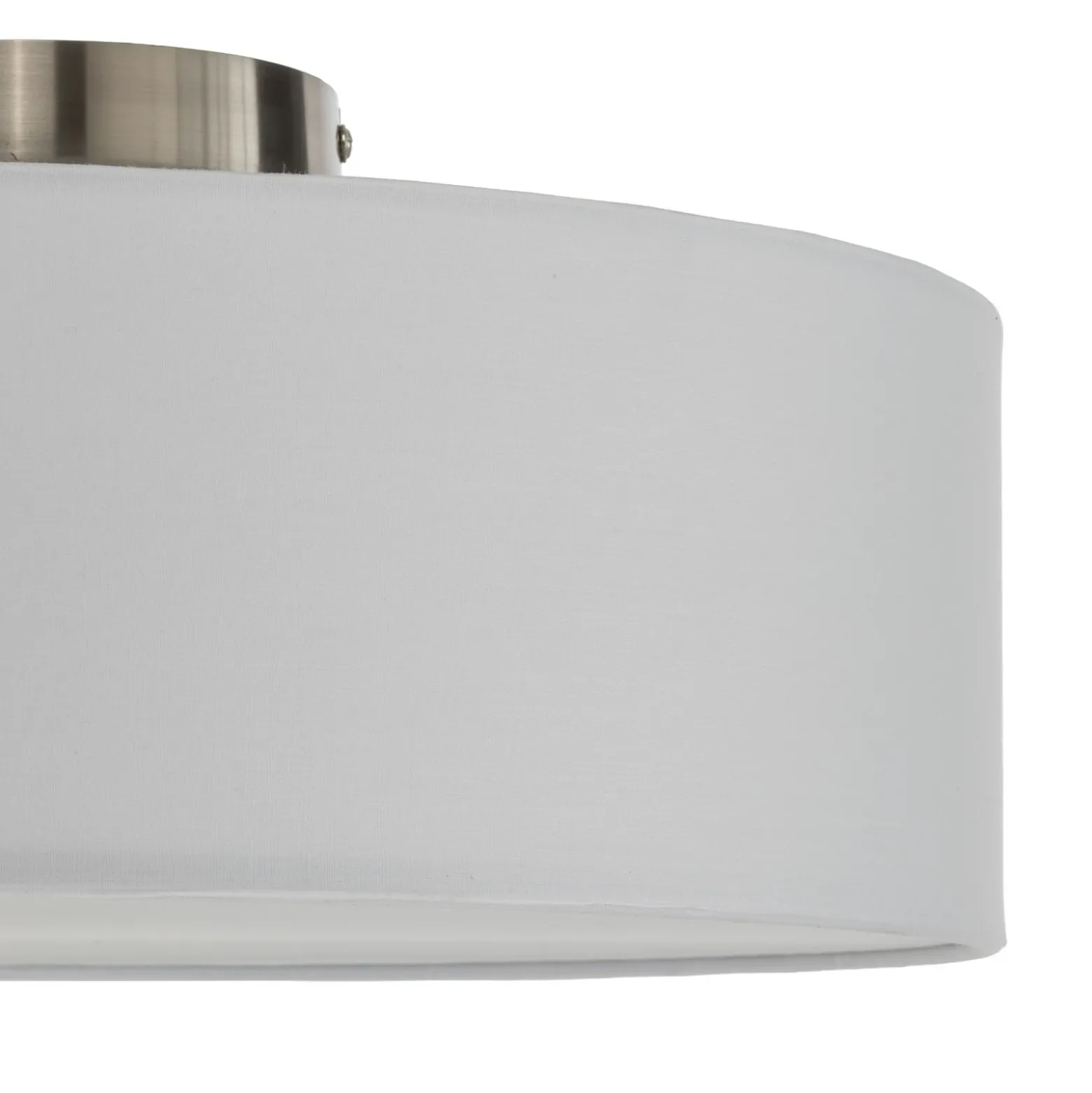 Plafón Lindby Sebatin, Ø 40 cm, blanco, de tela, E27