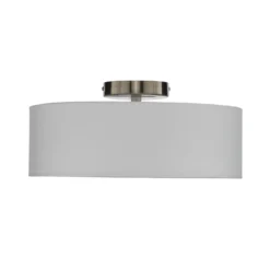 Plafón Lindby Sebatin, Ø 40 cm, blanco, de tela, E27